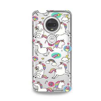 Capa para Moto G7 Plus - Unicórnios Felizes