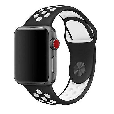 Pulseira esportiva para Apple Watch preto com branco -38/40 mm - 99Capas