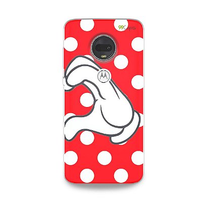 Capa para Moto G7 - Coração Minnie