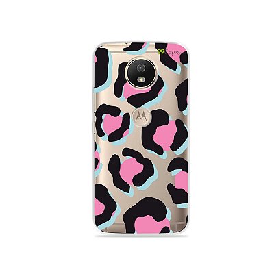 Capa para Moto G5S - Animal Print Black & Pink