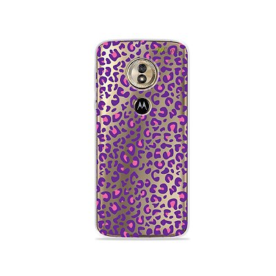 Capa para Moto G6 Play - Animal Print Purple