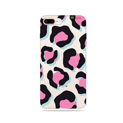 Capa para iPhone 7 Plus - Animal Print Black & Pink