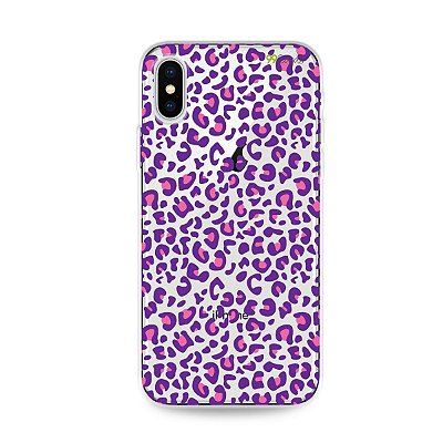 Capa para iPhone X/XS - Animal Print Purple