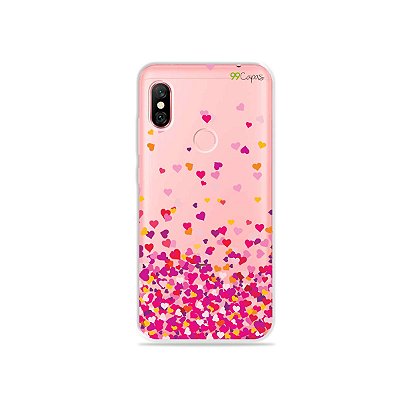 Capa para Xiaomi Redmi Note 6 Pro - Corações Rosa