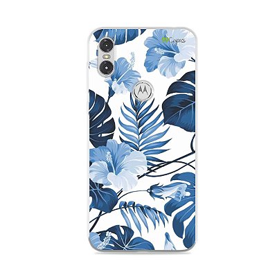 Capa para Moto One - Flowers in Blue