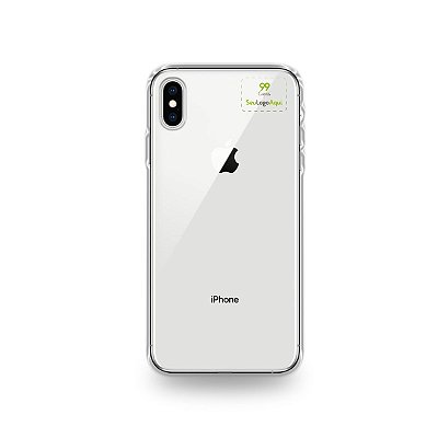 Capa Anti-shock transparente para iPhone com sua logo no canto superior direito