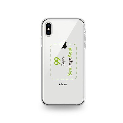 Capa Anti-shock transparente para iPhone com sua logo no meio