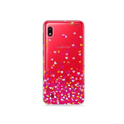 Capa para Galaxy A10 - Corações Rosa