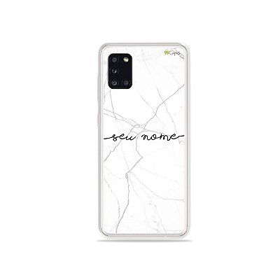 Capa Marble White com nome personalizado - 99Capas