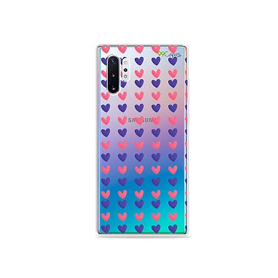 Capa para Galaxy Note 10 - Corações Roxo e Rosa