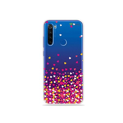 Capa para Xiaomi Redmi Note 8T - Corações Rosa