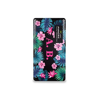 Carregador Portátil Powerbank Pineng 10000mah (preto) - Tropical com iniciais