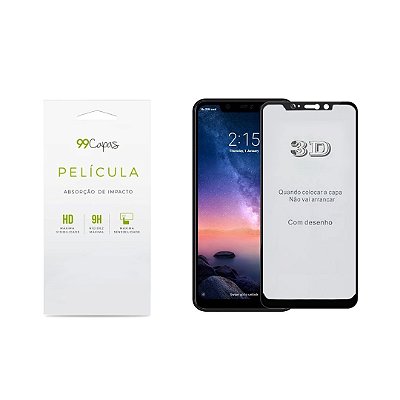 Película de Vidro 3D (borda preta) para Xiaomi Redmi Note 6 Pro - 99Capas