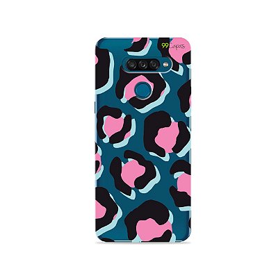 Capa para LG K50s - Animal Print Black & Pink