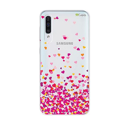 Capa para Galaxy A50s - Corações Rosa