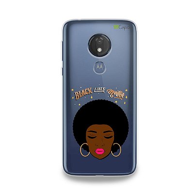 Capinha (transparente) para Moto G7 Power - Black Lives