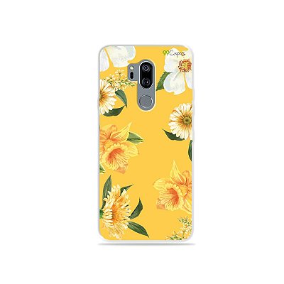 Capinha (transparente) para LG G7 ThinQ - Margaridas