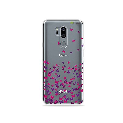 Capinha (transparente) para LG G7 ThinQ - Borboletas Flutuantes