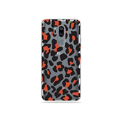 Capinha (transparente) para LG G7 ThinQ - Animal Print Red