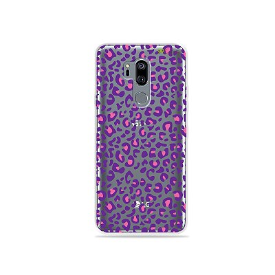 Capinha (transparente) para LG G7 ThinQ - Animal Print Purple