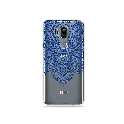 Capinha (transparente) para LG G7 ThinQ - Mandala Azul