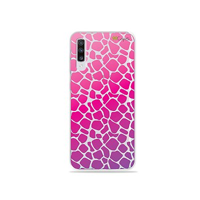Capinha (transparente) para Galaxy A70s - Animal Print Pink