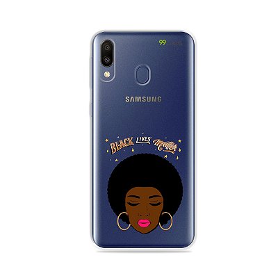 Capinha (transparente) para Galaxy M20 - Black Lives