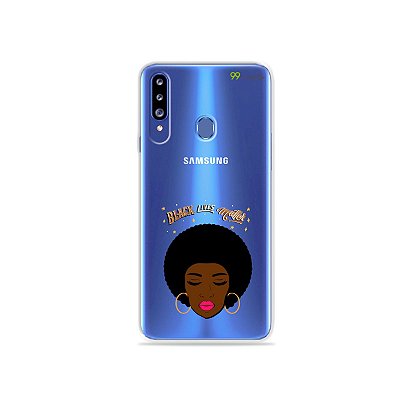 Capinha (transparente) para Galaxy A20s - Black Lives
