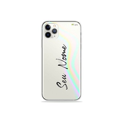 Capinha Holo Translúcida para iPhone 11 Pro com nome personalizado