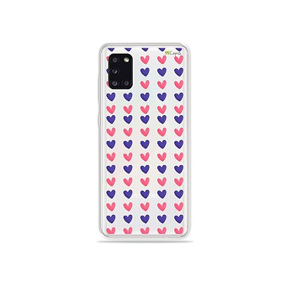 Capa Corações Roxo e Rosa para Galaxy A31