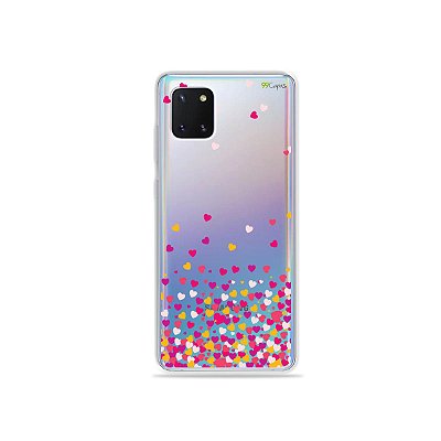 Capinha Corações Rosa para Galaxy Note 10 Lite