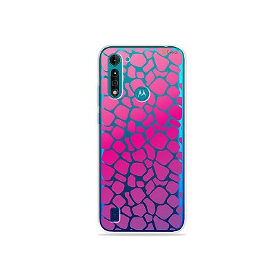 Capa (transparente) para Moto G8 Power Lite - Animal Print Pink