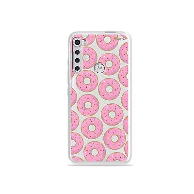 Capinha (transparente) para Moto One Fusion Plus - Donuts