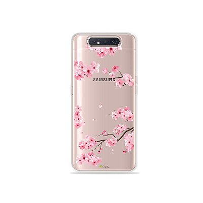 Capinha (Transparente) Cerejeiras para Galaxy A80