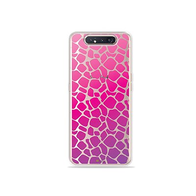 Capinha (Transparente) Animal Print Pink para Galaxy A80