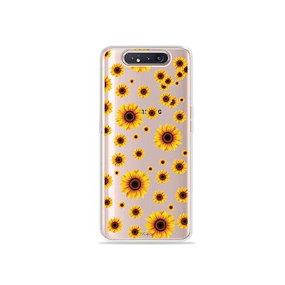 Capinha (Transparente) Girassóis para Galaxy A80