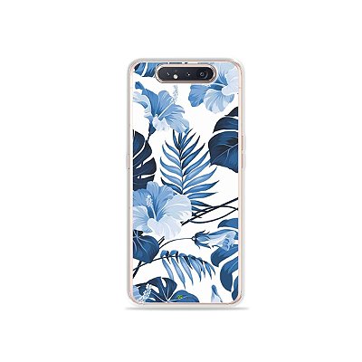 Capinha Flowers in Blue para Galaxy A80