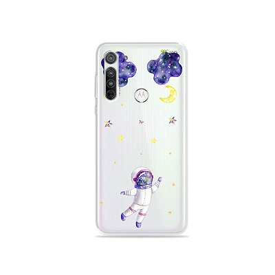 Capa (transparente) para Moto G8 - Astronauta Sonhador