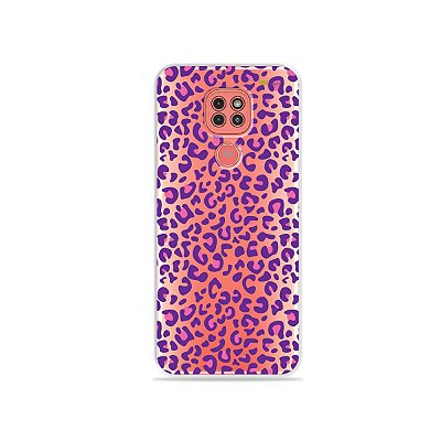 Capinha (Transparente) Animal Print Purple para Moto G9 Play