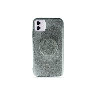 Glitter Case Prata para iPhone 11 Pro Max (acompanha Popsocket)