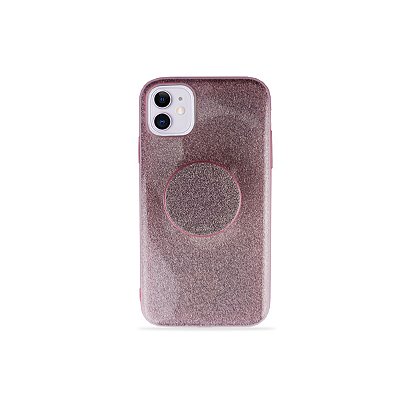 Glitter Case Rosa para iPhone 11 Pro (acompanha Popsocket)