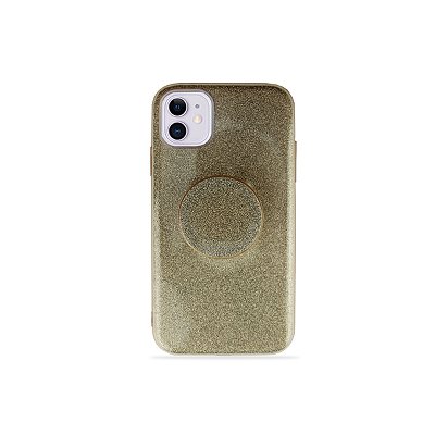 Glitter Case Dourada para iPhone 11 Pro (acompanha Popsocket)