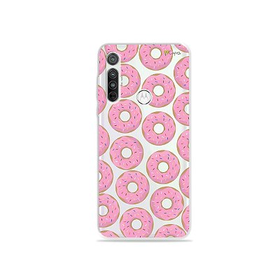 Capa (transparente) para Moto G8 - Donuts