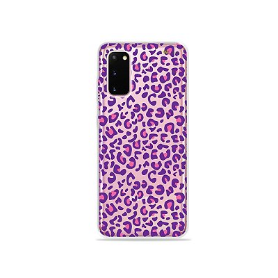 Capinha (Transparente) para Galaxy S20 - Animal Print Purple