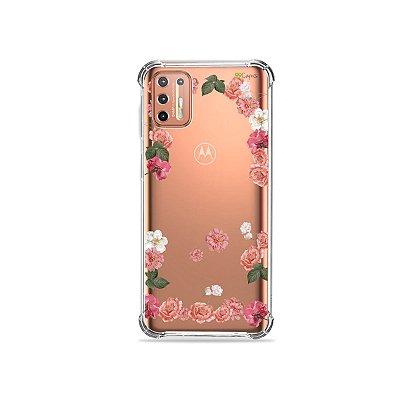 Capinha (Transparente) para Moto G9 Plus - Pink Roses