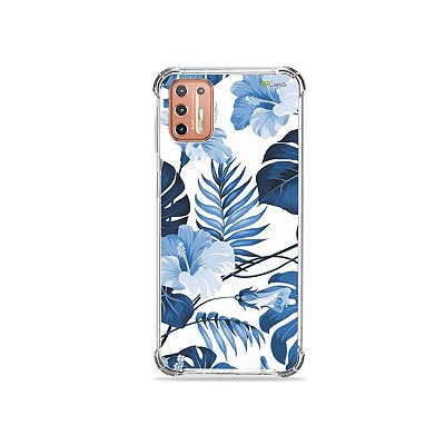 Capinha para Moto G9 Plus - Flowers in Blue