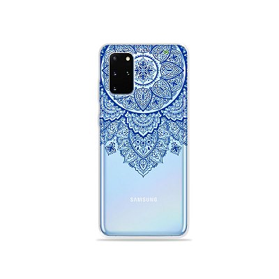 Capa (Transparente) para Galaxy S20 Plus - Mandala Azul