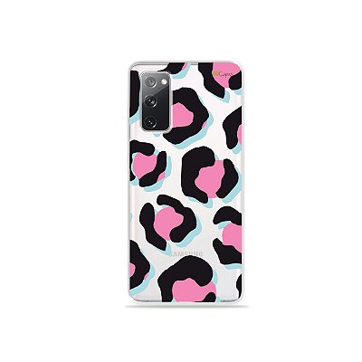 Capa (Transparente) para Galaxy S20 FE - Animal Print Black & Pink