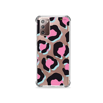 Capa (Transparente) para Galaxy Note 20 - Animal Print Black & Pink