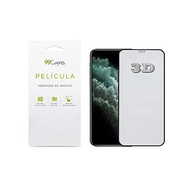 Película de Vidro 3D (borda preta) para iPhone 12 Mini (5.4')- 99Capas